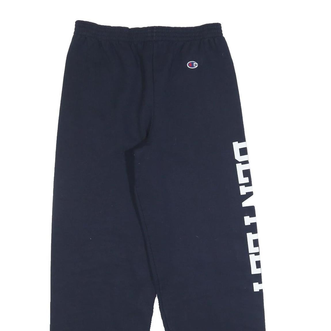 CHAMPION Girls Joggers Navy Blue XL W26 L28 Cotton Blend Logo Print Relaxed Fit