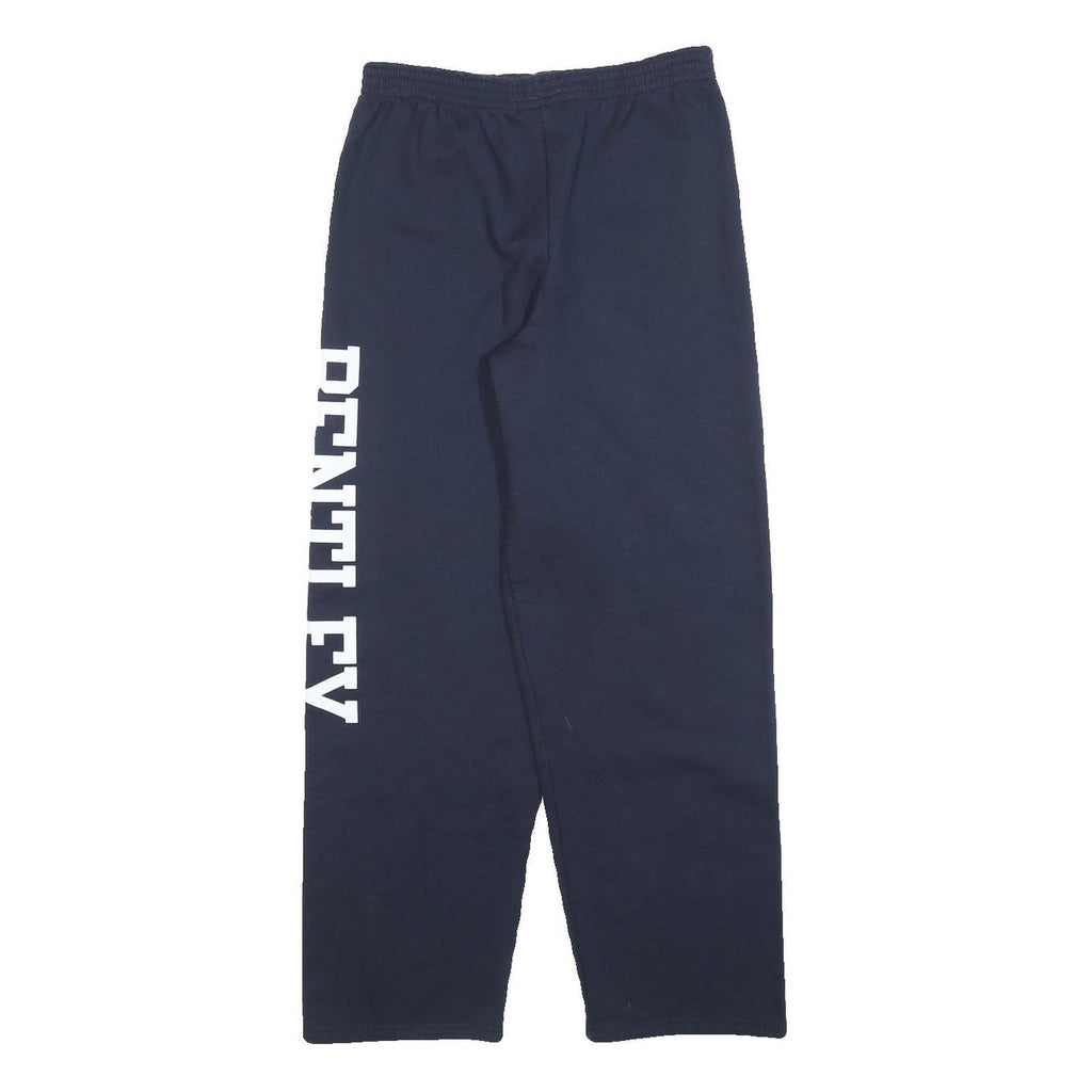 CHAMPION Girls Joggers Navy Blue XL W26 L28 Cotton Blend Logo Print Relaxed Fit