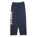 CHAMPION Girls Joggers Navy Blue XL W26 L28 Cotton Blend Logo Print Relaxed Fit