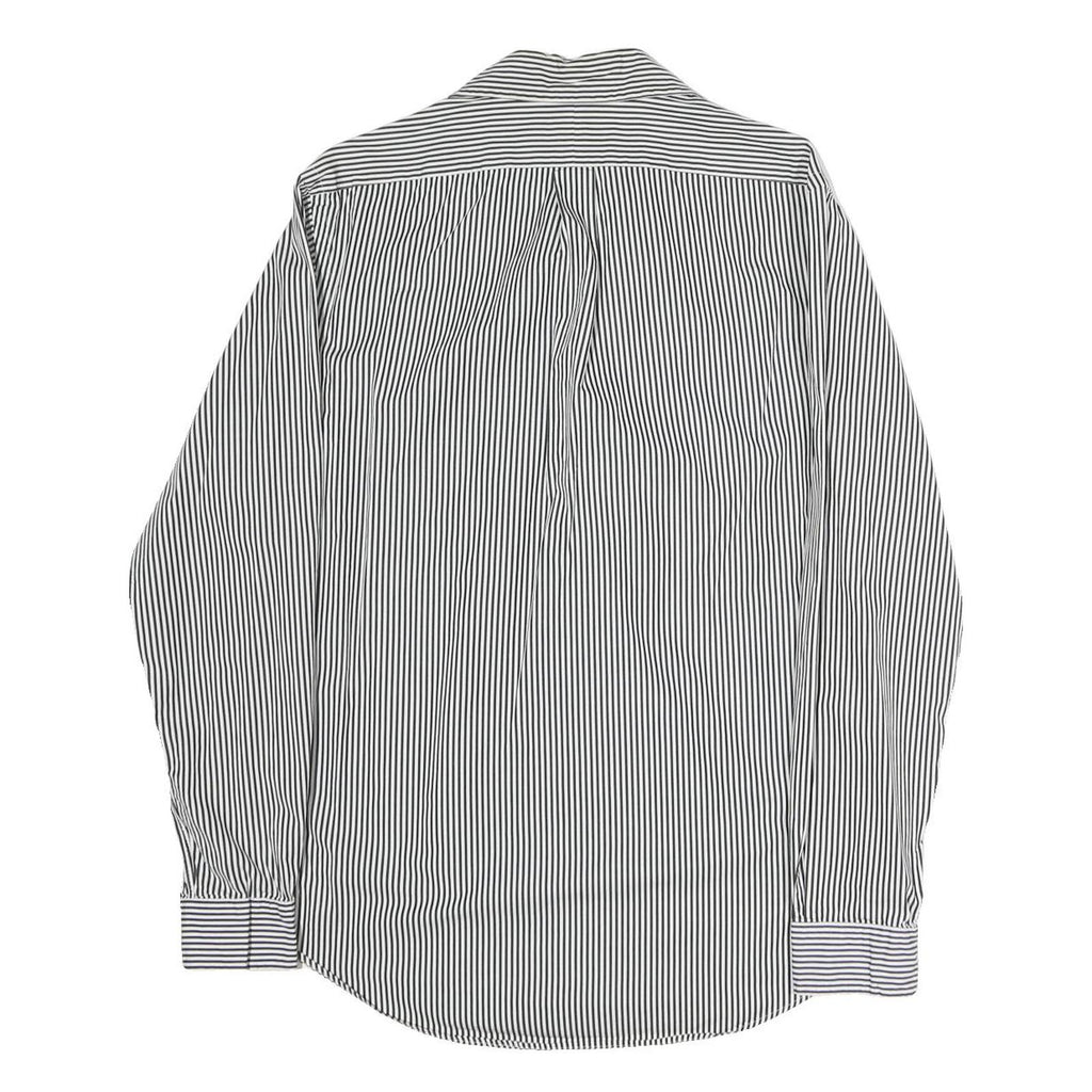 RALPH LAUREN Mens Blue & White Striped Shirt M Classic Cotton Long Sleeve Button