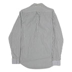 RALPH LAUREN Mens Blue & White Striped Shirt M Classic Cotton Long Sleeve Button