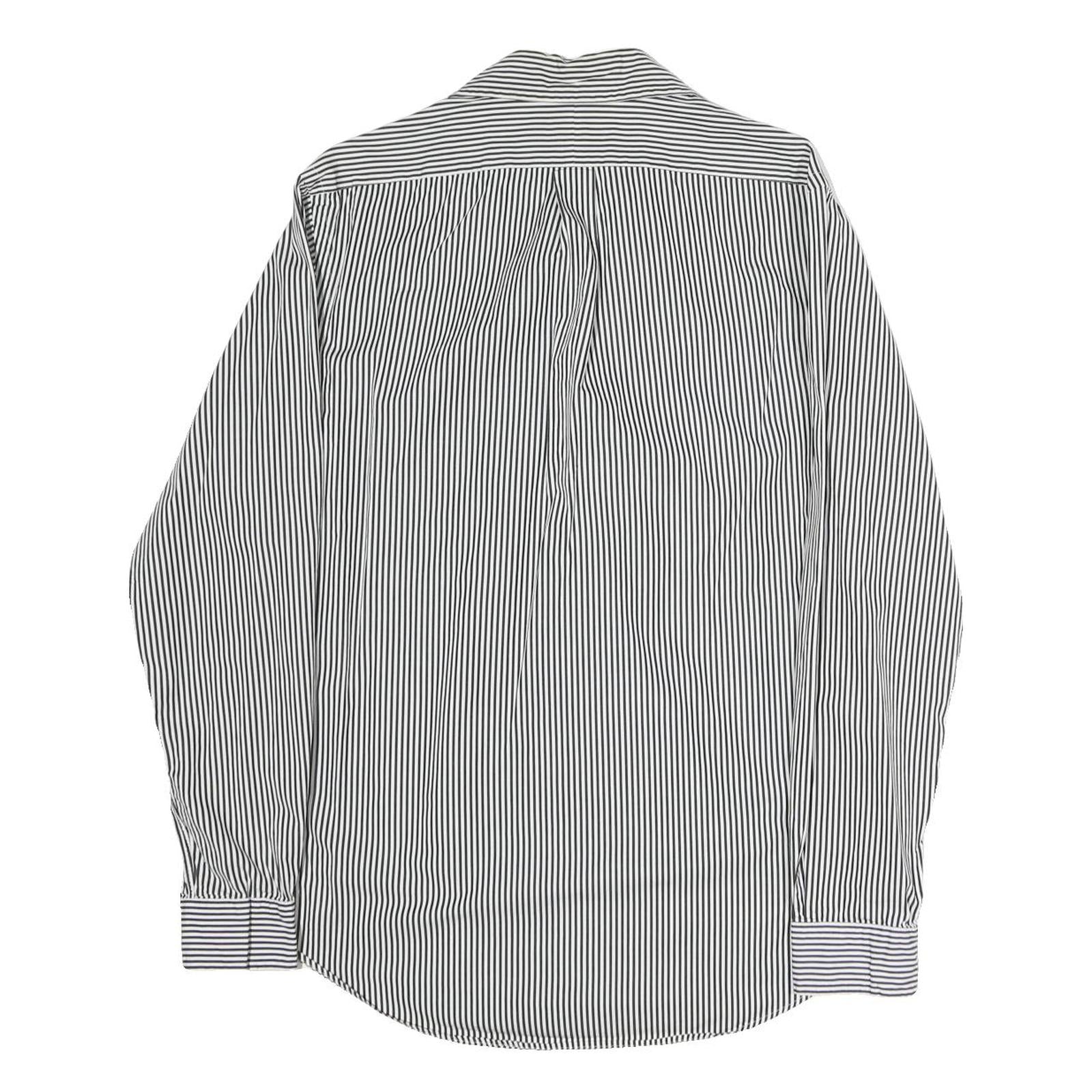 RALPH LAUREN Mens Blue & White Striped Shirt M Classic Cotton Long Sleeve Button