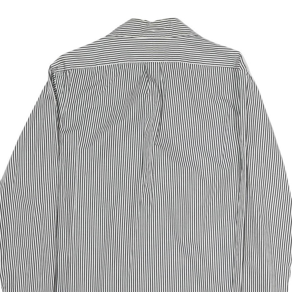 RALPH LAUREN Mens Blue & White Striped Shirt M Classic Cotton Long Sleeve Button