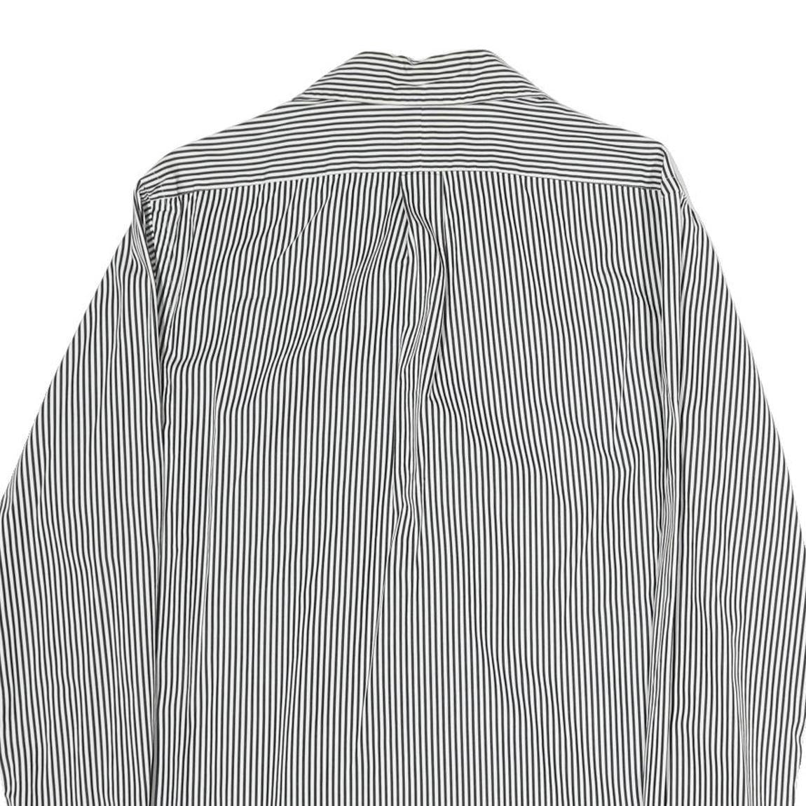 RALPH LAUREN Mens Blue & White Striped Shirt M Classic Cotton Long Sleeve Button