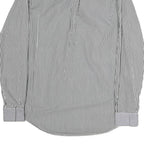 RALPH LAUREN Mens Blue & White Striped Shirt M Classic Cotton Long Sleeve Button