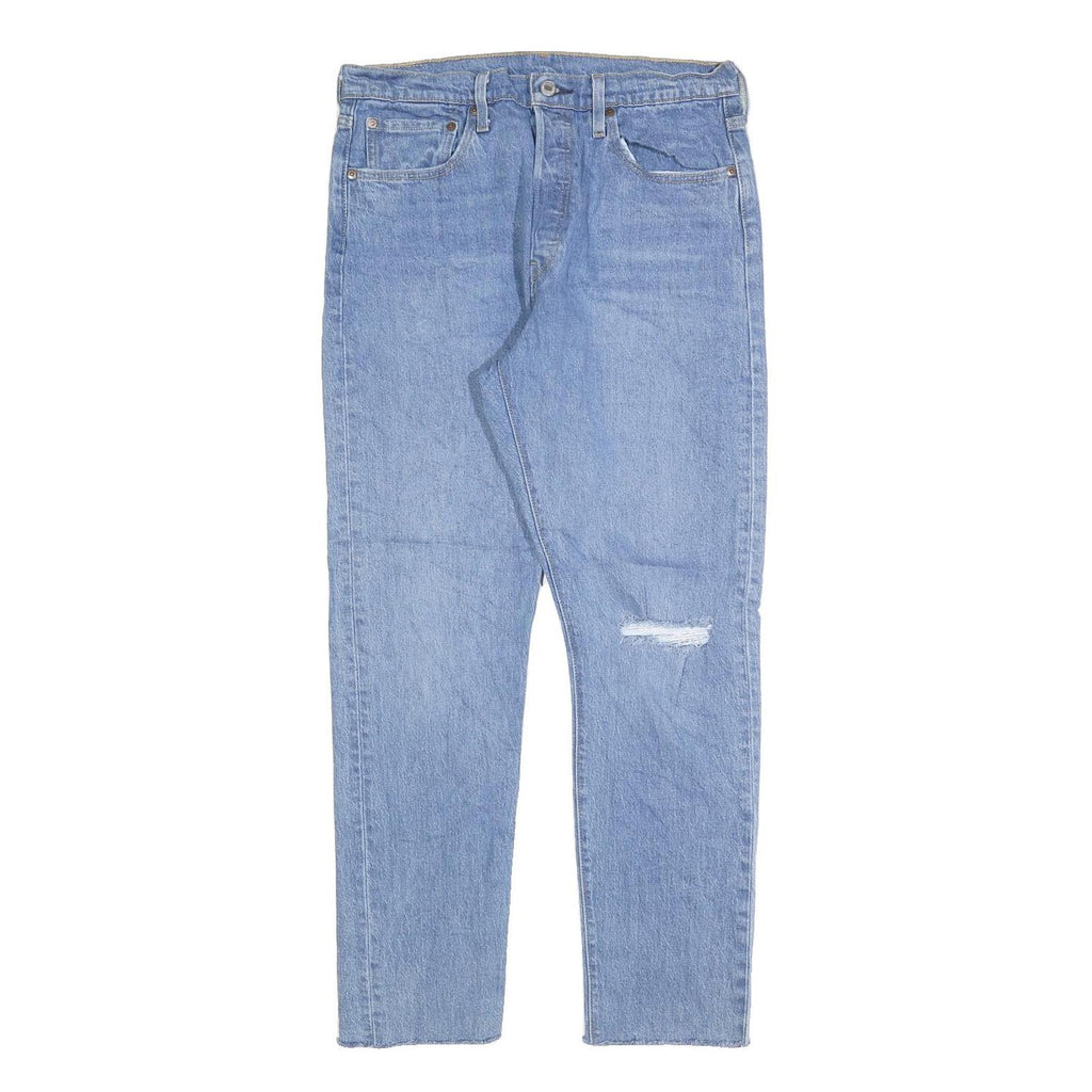 LEVI'S 501S Mens Slim Blue Denim Stone Wash W32 L30 Ripped Casual Jeans