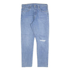 LEVI'S 501S Mens Slim Blue Denim Stone Wash W32 L30 Ripped Casual Jeans