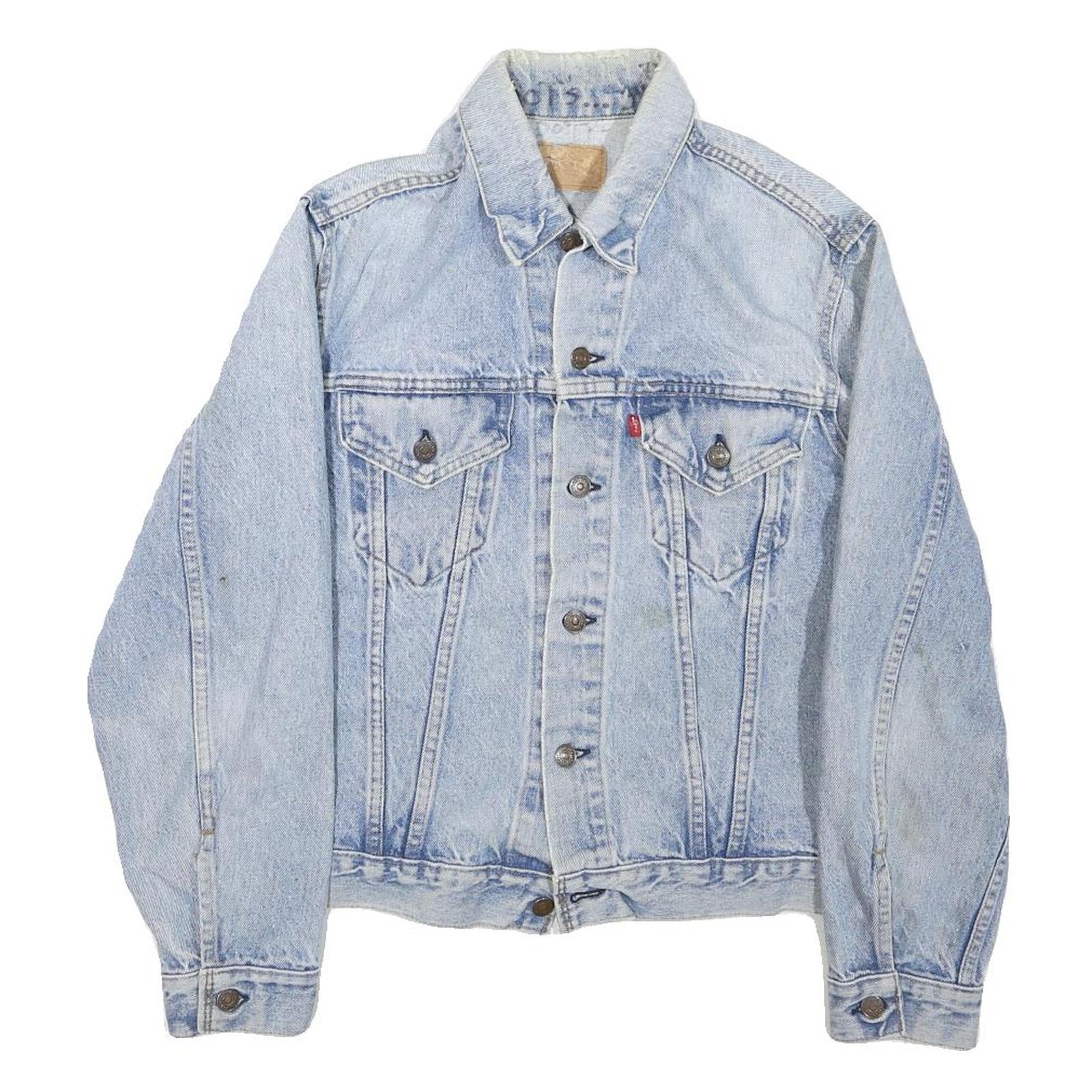 LEVI'S Womens Blue Denim Cotton Blend Button Jacket L Classic Casual Denim