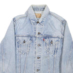 LEVI'S Womens Blue Denim Cotton Blend Button Jacket L Classic Casual Denim