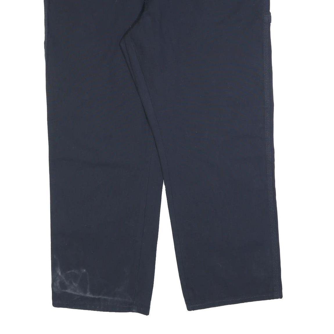 DICKIES Mens Cotton Blend Navy Regular Fit Straight Leg Trousers W44 L30