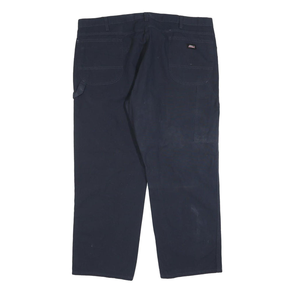 DICKIES Mens Cotton Blend Navy Regular Fit Straight Leg Trousers W44 L30