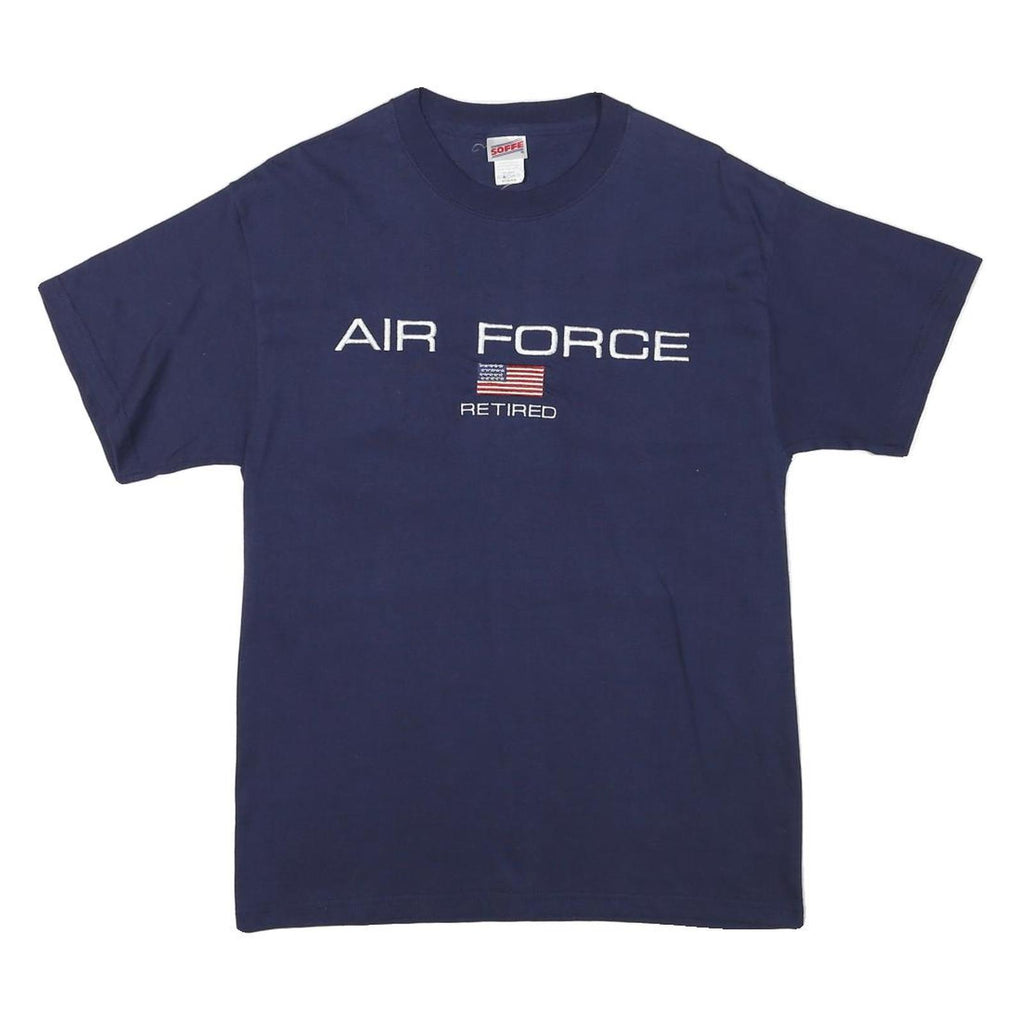 SOFFE Mens Blue Air Force Retired Graphic T-Shirt M Short Sleeve Crew Neck