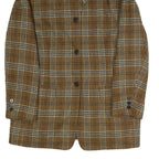 CHAUS Womens Brown & White Checked Classic Jacket S Polyester Blend Button