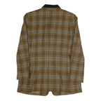 CHAUS Womens Brown & White Checked Classic Jacket S Polyester Blend Button