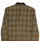 CHAUS Womens Brown & White Checked Classic Jacket S Polyester Blend Button