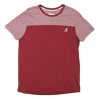 KANGOL Mens Red & Burgundy Modern T-Shirt S Short Sleeve Crew Neck Cotton Blend