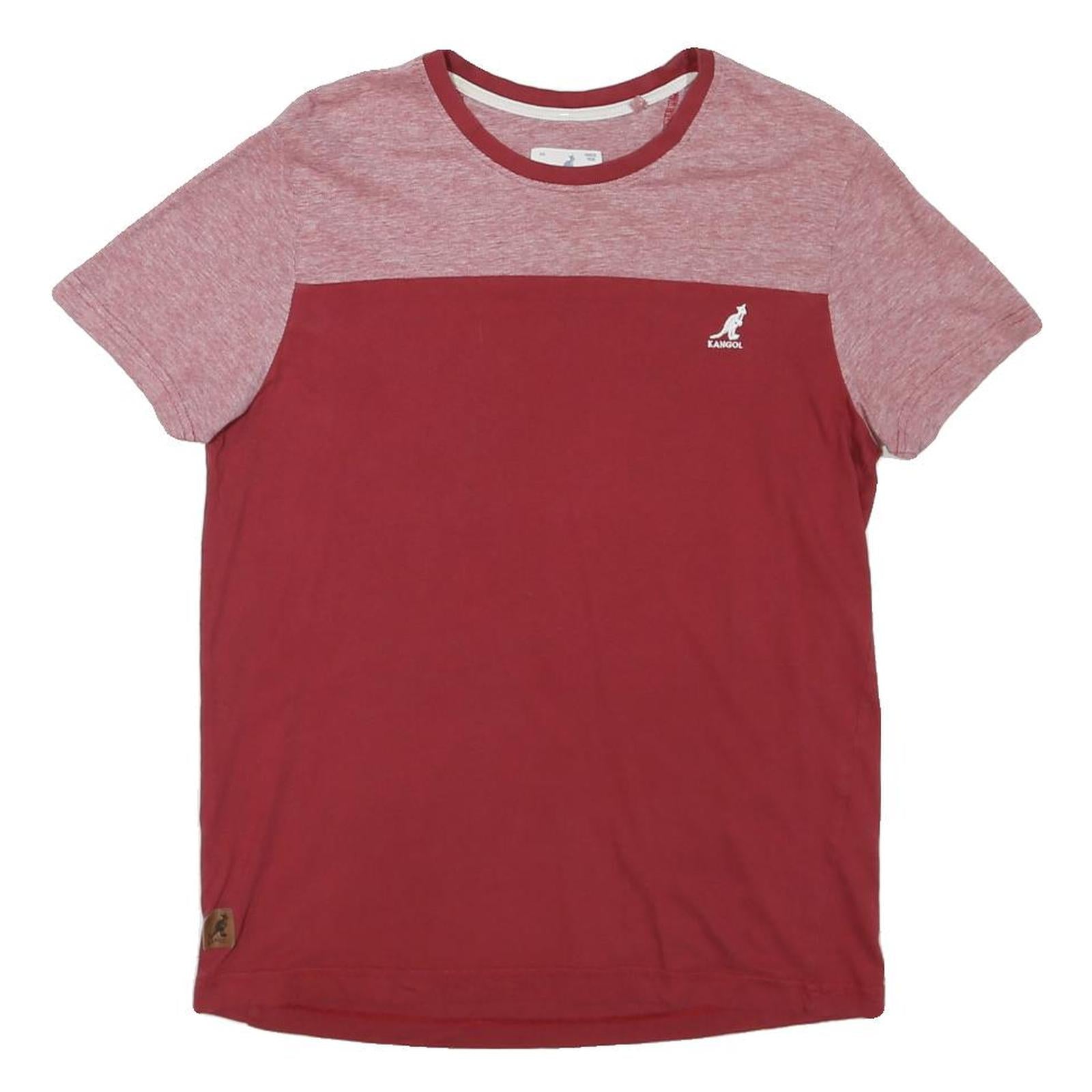 KANGOL Mens Red & Burgundy Modern T-Shirt S Short Sleeve Crew Neck Cotton Blend