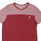 KANGOL Mens Red & Burgundy Modern T-Shirt S Short Sleeve Crew Neck Cotton Blend