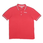 KAPPA Mens Red Short Sleeve Basic Polo Shirt L Cotton Comfort Sport Outerwear