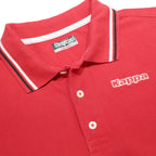KAPPA Mens Red Short Sleeve Basic Polo Shirt L Cotton Comfort Sport Outerwear
