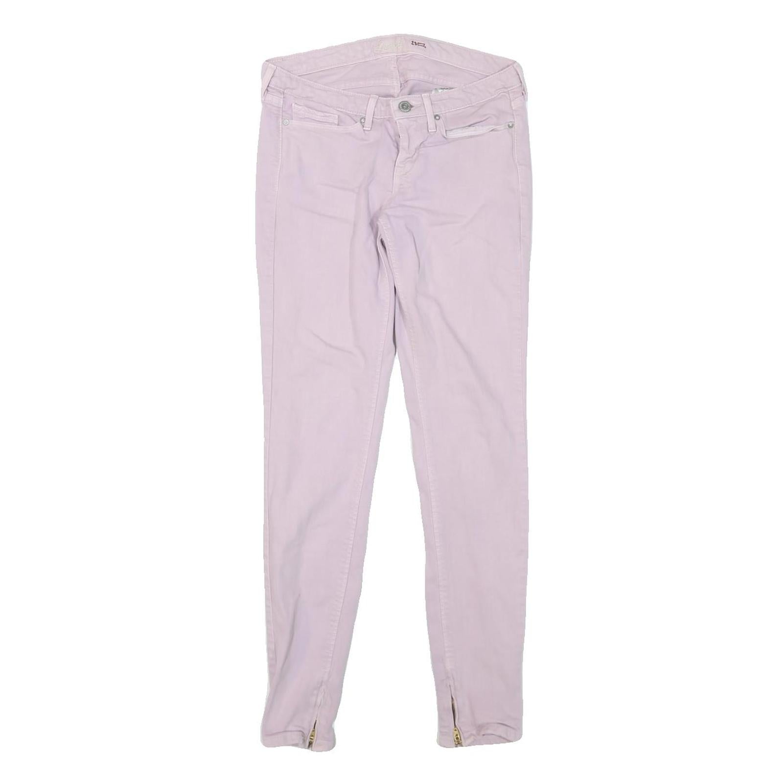 LEVI'S Womens Slim Pink Cotton Blend Denim Jeans W26 L29 Zip Skinny Stylish