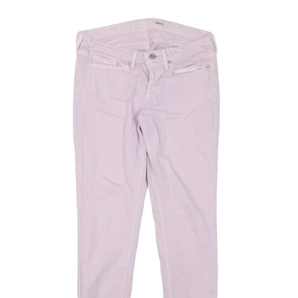 LEVI'S Womens Slim Pink Cotton Blend Denim Jeans W26 L29 Zip Skinny Stylish