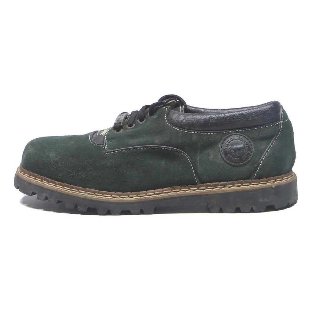 MICHEL JORDI Womens Lace-Up Leather Green Casual Shoes UK 6 Comfortable