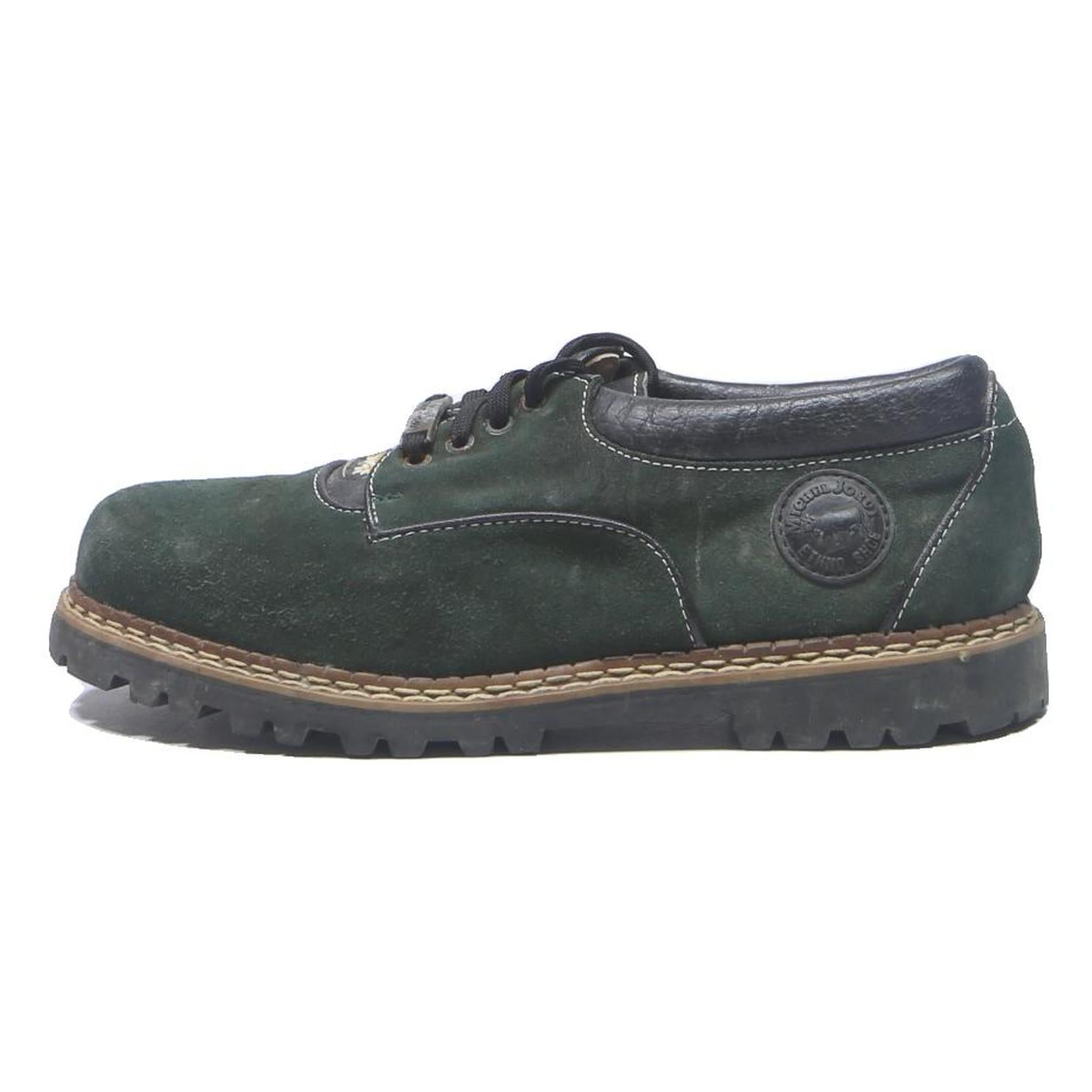 MICHEL JORDI Womens Lace-Up Leather Green Casual Shoes UK 6 Comfortable