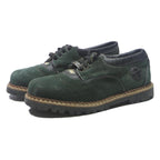 MICHEL JORDI Womens Lace-Up Leather Green Casual Shoes UK 6 Comfortable