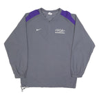 NIKE Mens Grey & Purple Baseball Track Jacket S Polyester Blend Zip Lightweight
