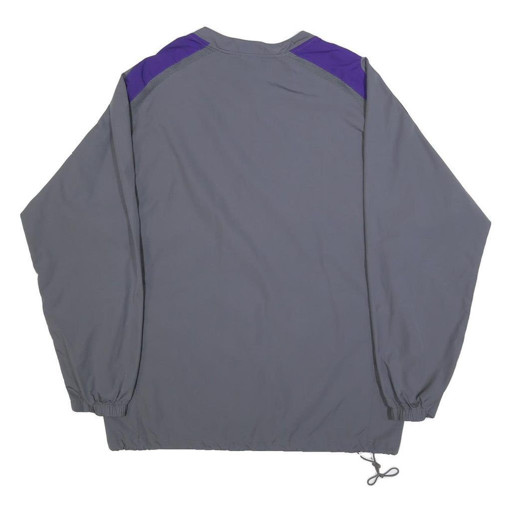 NIKE Mens Grey & Purple Baseball Track Jacket S Polyester Blend Zip Lightweight
