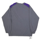NIKE Mens Grey & Purple Baseball Track Jacket S Polyester Blend Zip Lightweight