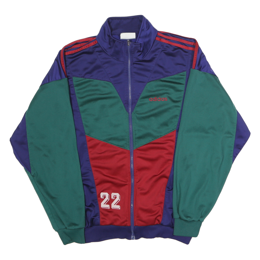 ADIDAS Mens Blue & Green & Red FC Windisch Track Jacket L Polyester Blend Zip