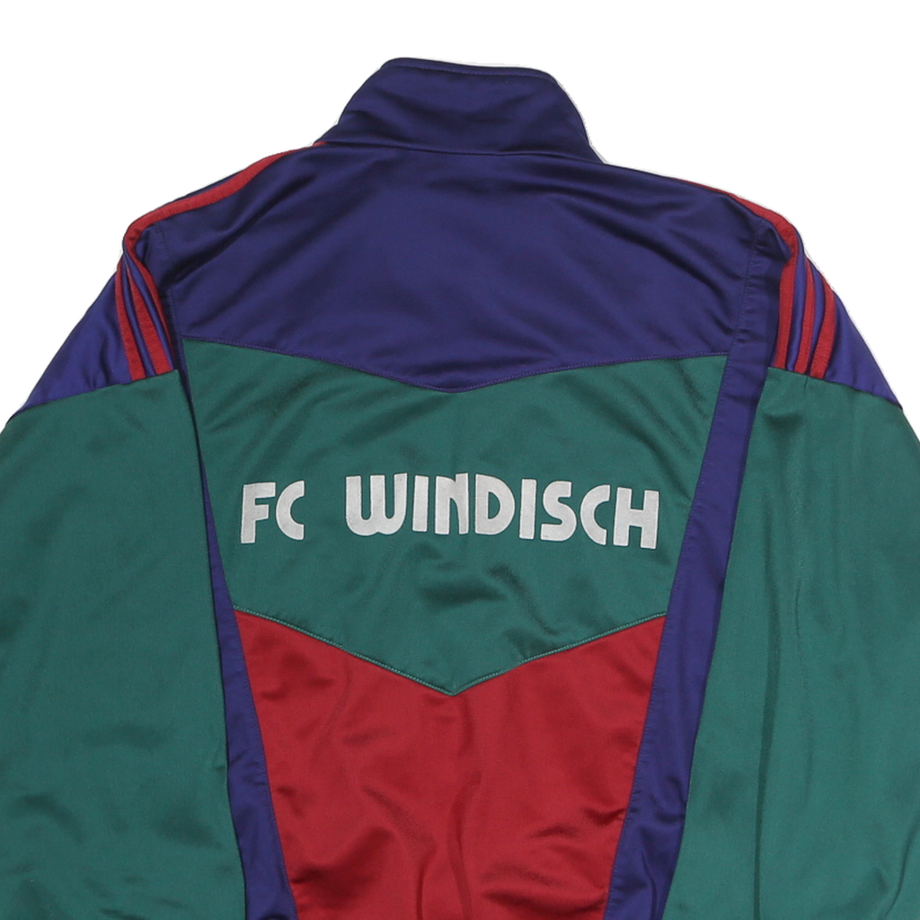 ADIDAS Mens Blue & Green & Red FC Windisch Track Jacket L Polyester Blend Zip