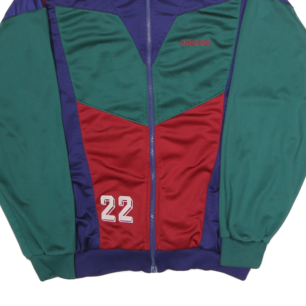 ADIDAS Mens Blue & Green & Red FC Windisch Track Jacket L Polyester Blend Zip