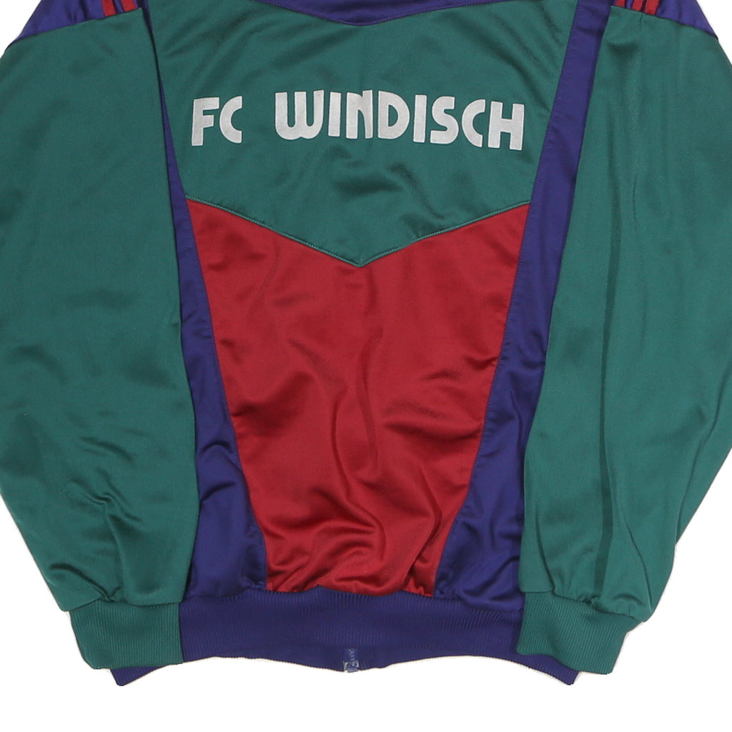 ADIDAS Mens Blue & Green & Red FC Windisch Track Jacket L Polyester Blend Zip