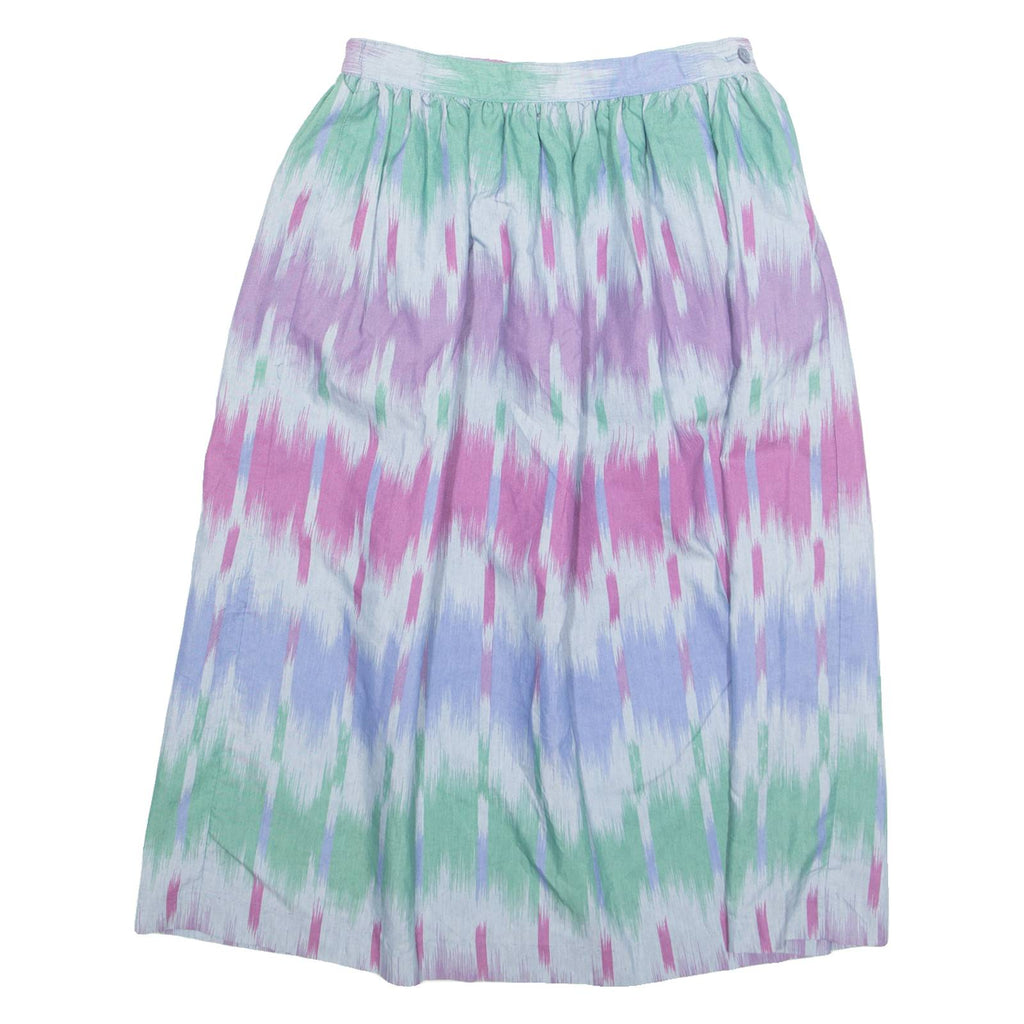 COUNTRY ONE Womens A-Line Skirt Blue Knee Length 90s Crazy Pattern M