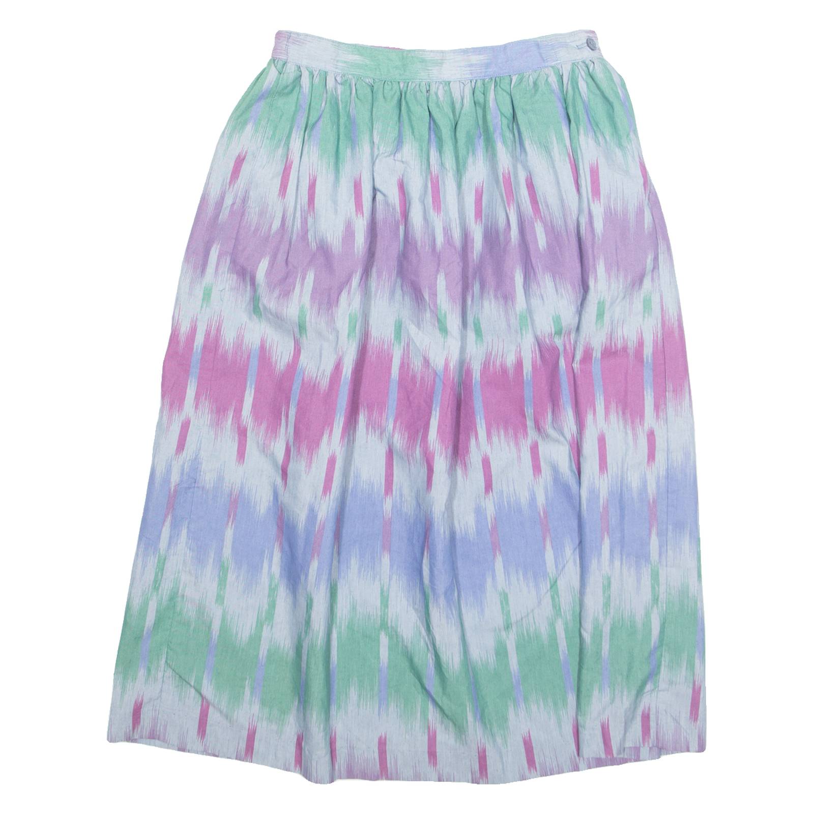 COUNTRY ONE Womens A-Line Skirt Blue Knee Length 90s Crazy Pattern M