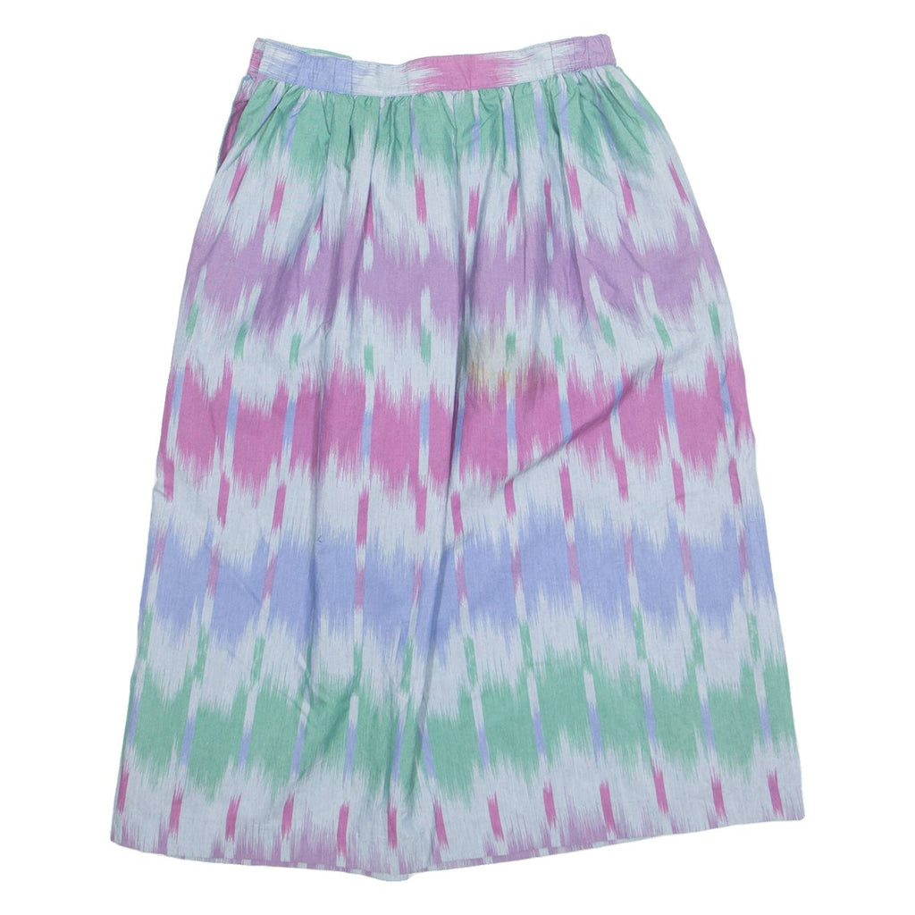 COUNTRY ONE Womens A-Line Skirt Blue Knee Length 90s Crazy Pattern M