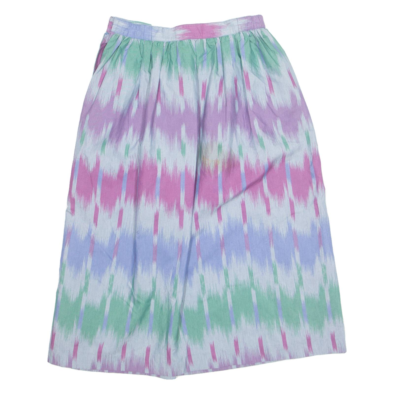 COUNTRY ONE Womens A-Line Skirt Blue Knee Length 90s Crazy Pattern M