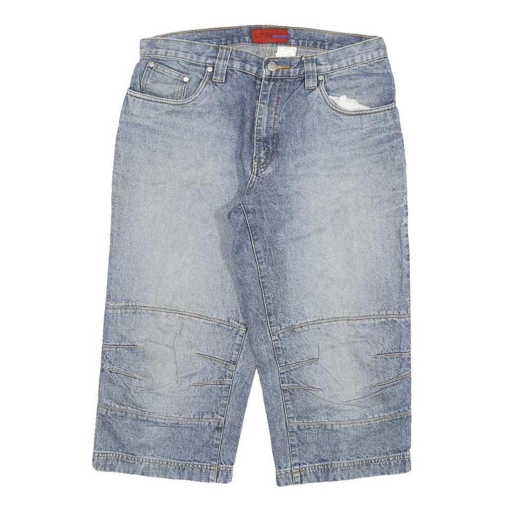 REJECT Mens Denim Blue Casual Shorts XL W34 Cotton Blend Relaxed Fit