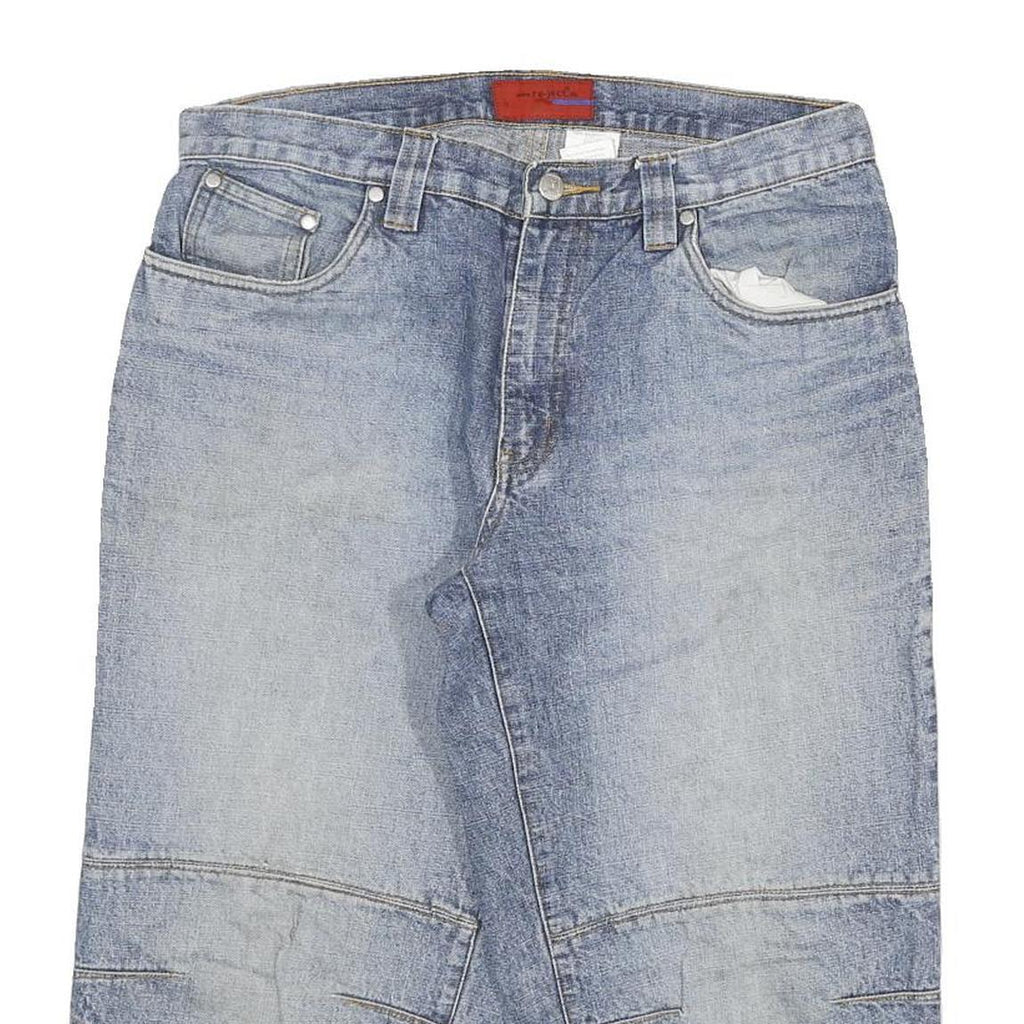 REJECT Mens Denim Blue Casual Shorts XL W34 Cotton Blend Relaxed Fit