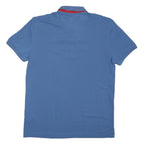 HUGO BOSS Mens Blue Short Sleeve Plain M Polo Shirt Cotton Blend Casual