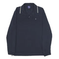 CHAMPION Mens Blue Long Sleeve Plain M Cotton Polo Shirt Athleticwear