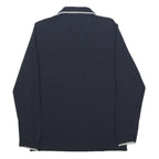 CHAMPION Mens Blue Long Sleeve Plain M Cotton Polo Shirt Athleticwear