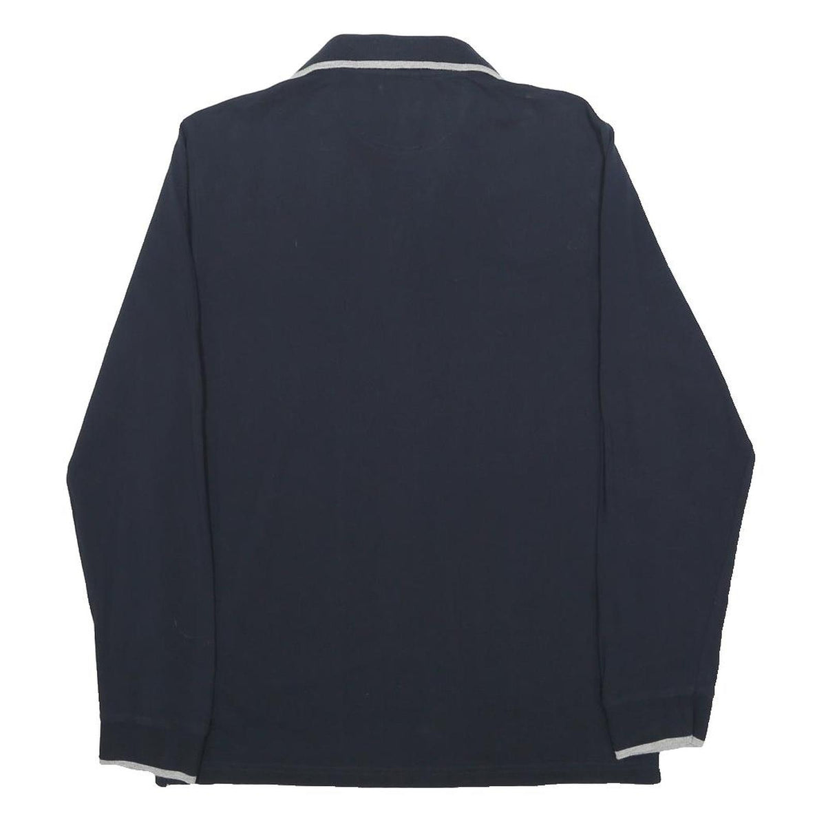 CHAMPION Mens Blue Long Sleeve Plain M Cotton Polo Shirt Athleticwear