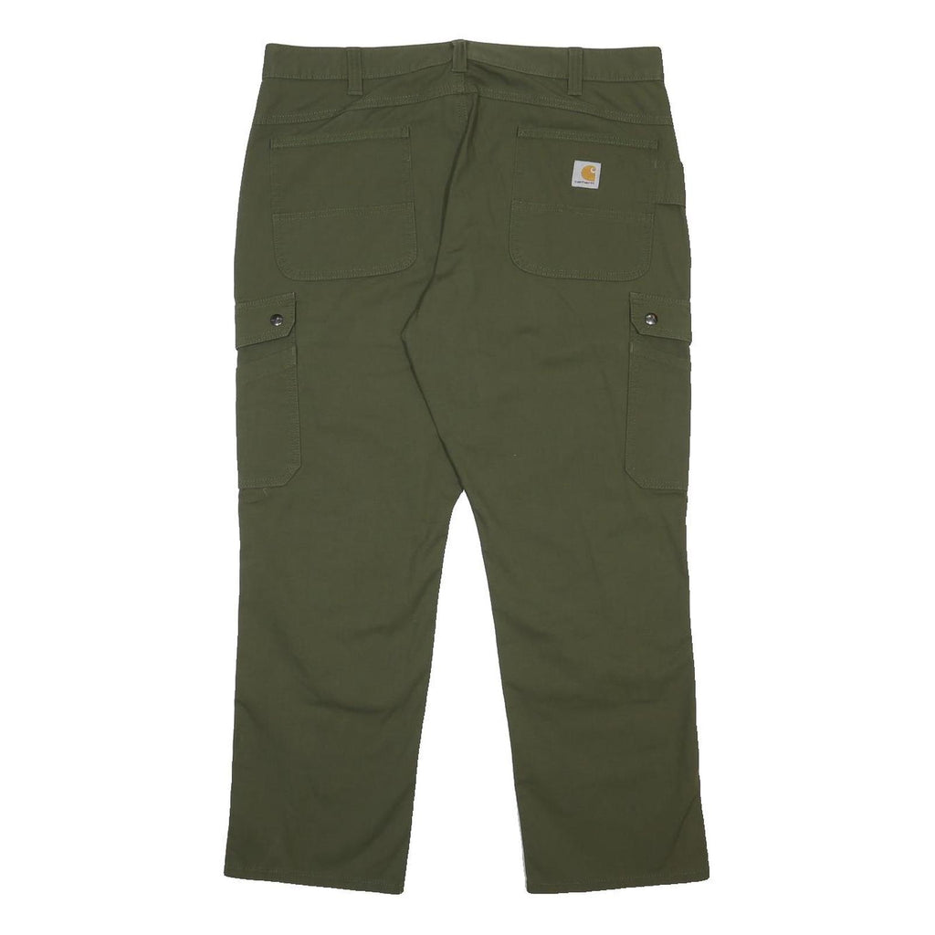 CARHARTT Mens Cotton Blend Green Straight Relaxed Cargo Trousers W38 L30