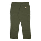 CARHARTT Mens Cotton Blend Green Straight Relaxed Cargo Trousers W38 L30