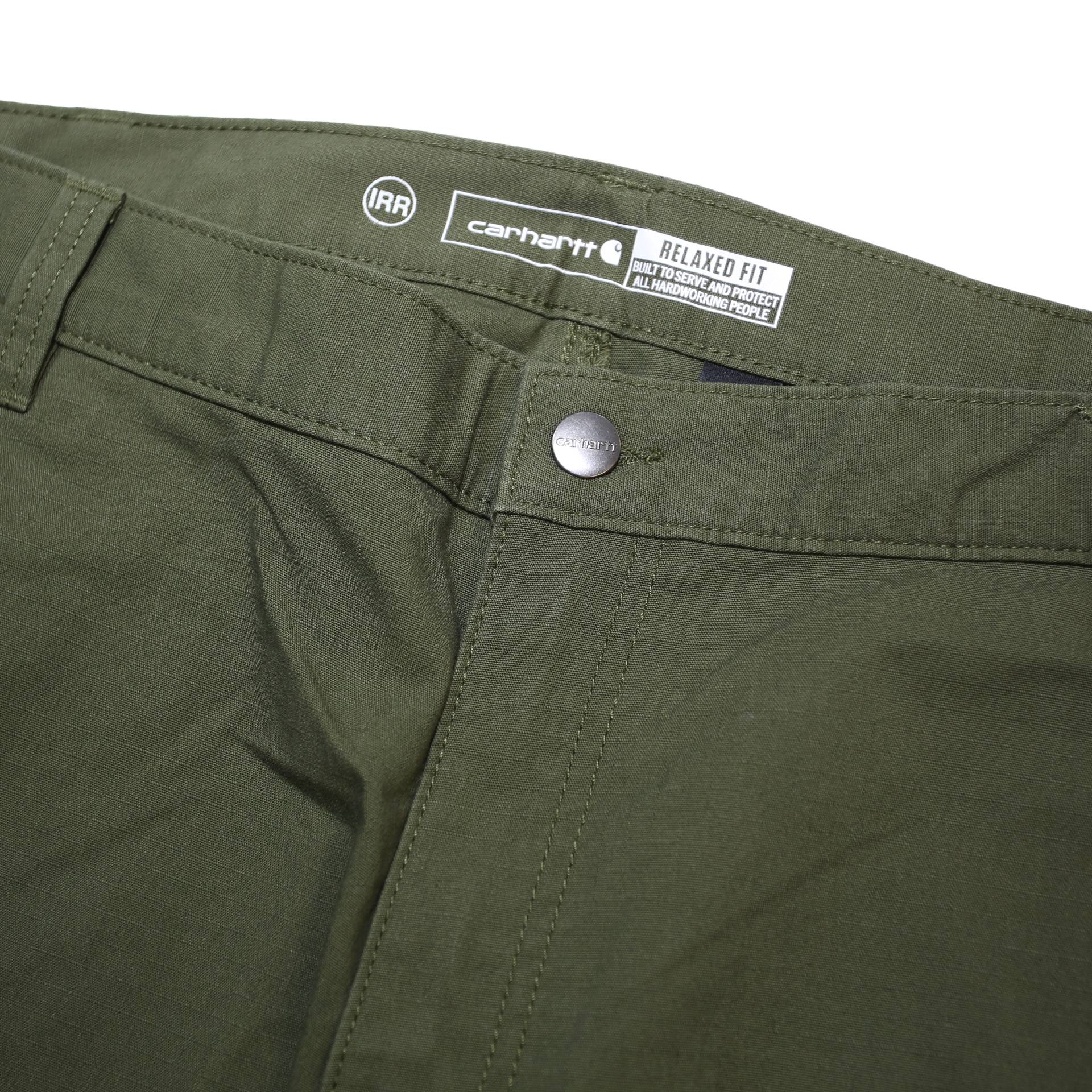 CARHARTT Mens Cotton Blend Green Straight Relaxed Cargo Trousers W38 L30