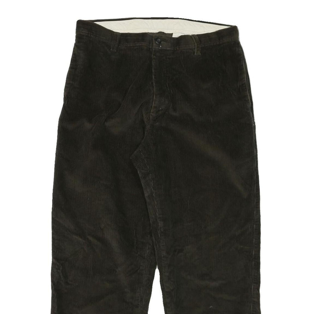 NAUTICA Mens Cotton Blend Relaxed Brown Corduroy Trousers W31 L28 Casual Zip